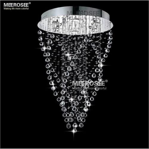 Modern Spiral Crystal Chandelier Light Fixture Long Crystal Light Lamp Flush Mounted Stair Light Fitting for staircase villa