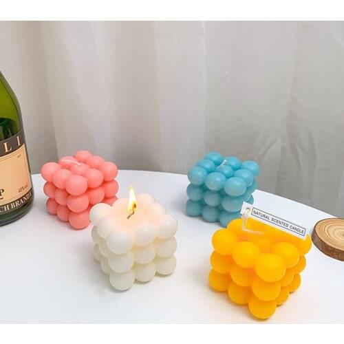 Bubble Rubiks Cube Candle Soy Wax Home Decoration Aromatherapy Candle Birthday Party Decoration Candle Color Rubiks Cube Candl