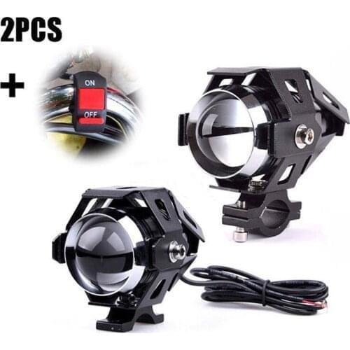 Motorcycle Headlight 3000LM 125W 12V Upper Low Beam Flash U7 LED Driving Moto Fog Spot Head Light Motorbike Auxiliary Lamp DRL