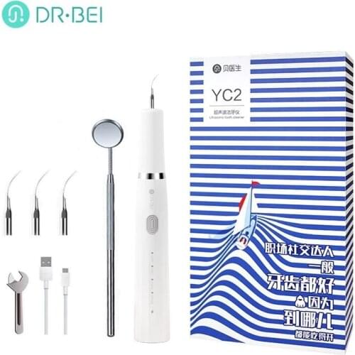 DR.BEI YC2 Ultrasonic Dental Scaler Electric Tooth Calculus Remover 40kHz Tooth Stains Tartar Cleaner Teeth Whiten Oral Hygiene