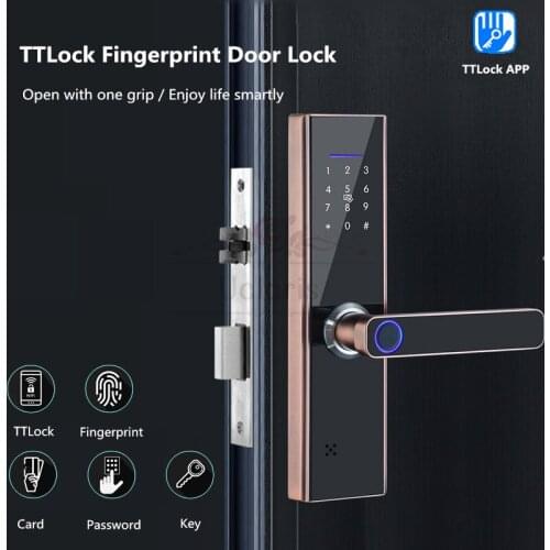 TTLock Smart Door Lock,Security Intelligent Biometric Fingerprint Lock With Password RFID Unlock,Electronic Lock For Home Hotels