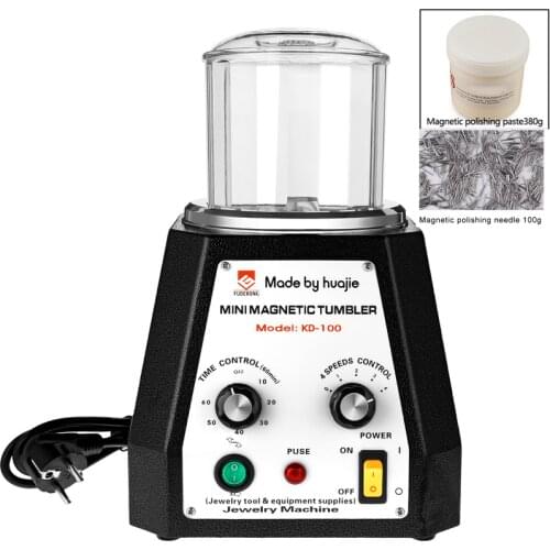 New Rotary Magnetic Polishing Machine Remove Metal Jewelry Burrs Clean metal surface Jewelry Polisher Tumbler Jewelry Tools 220V