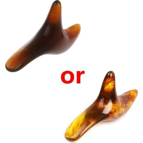 Amber Resin Wax Triangle Foot Feet Massager Gua Sha Acupuncture Shiatsu Tool NEW