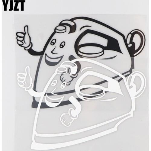 YJZT 15×10.4CM Cute Iron Fun Car Sticker Cartoon Vinyl Decal Black/Silver 20D-0137