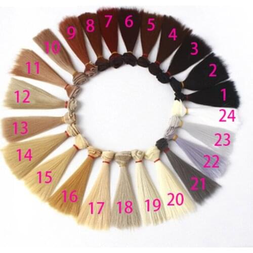 1pcs hair refires bjd hair 15cm*100CM black gold brown khaki white grey color short straight wig hair for 1/3 1/4 BJD diy