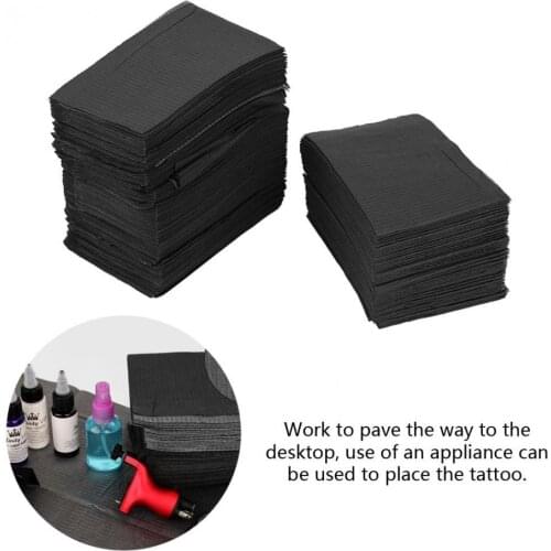 125pcs/set Tattoo Disposable Clean Pads Waterproof Mat Tablecloths Black Clean Pad Underpad Medical Table Sheets Tattoo Supplies