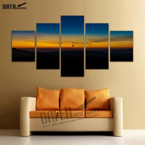 5 Panel Art Picture Beautiful Scenery Flying In The Dust Landscape For Wall Decoration Stretched With Frame Ready To Hang