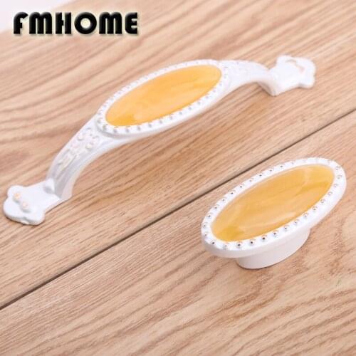96mm europen style ivory white kitchen cabinet cupboard door handles yellow jade darwer tv cabinet knobs pulls resin handles