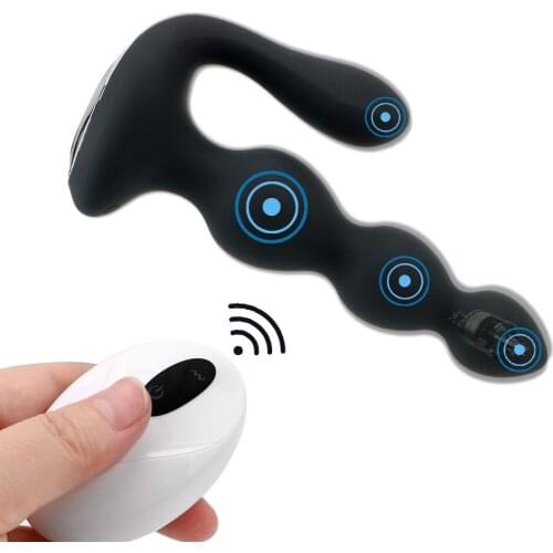 Anal Vibrator Male Prostate Massager Butt Plug Wireless Remote Control Vibrating Anal Beads Sex Toys for Men