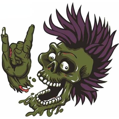 13cm x 12.9cm for Zombie Metal Head Car Stickers Auto Air Conditioner Decal Waterproof Family Sunscreen for SUV RV