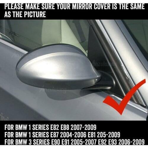 Carbon Side Wing Mirror Cover For BMW 1 3 Series E82 E88 2007 -2009 E90 E87 E91 E93 E81 E92 high quality black Rear-View Caps