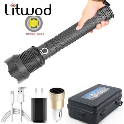 Cree XHP90.2 Led Flashlight Battery Lantern Torch Light New Original 2* 18650/ 26650 Shock Resistant,hard Defense Bulbs fishing