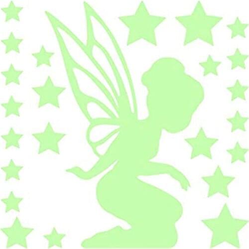 Flower Fairy Luminous Pattern Wall Stickers Fluorescent Switch Stickers for Living Room Bedroom Environment Friendly PVC Sticker