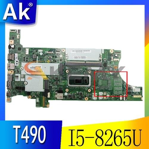 For Lenovo ThinkPad T490 laptop motherboard NM-B901 with CPU I5-8265U 8GB RAM FUR 02HK923 01YT335 100% test work Mainboard