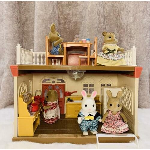 1:12 DIY Doll House Forest Lodge Villa Collocation Home Houses Surprise Dollhouse Furniture Animal Family Toys Set Children Gift