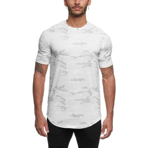 Camo Quick dry t shirt Men Gym Fitness Training T-Shirt Male Summer Casual Short sleeve Tees Tops Black Running Sport Clothes