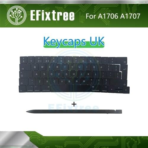 New A1706 A1707 Keyboard Keys Keycap English UK For Macbook Pro Retina 13" Key cap 2016 2017 Big Enter Layout