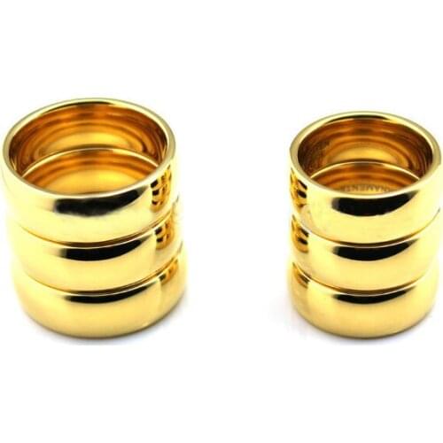 6pcs/lot) Wholesale Lot Wedding Band Tungsten Carbide Rings for Men Gold Color Female Ring Vintage Finger Jewelry