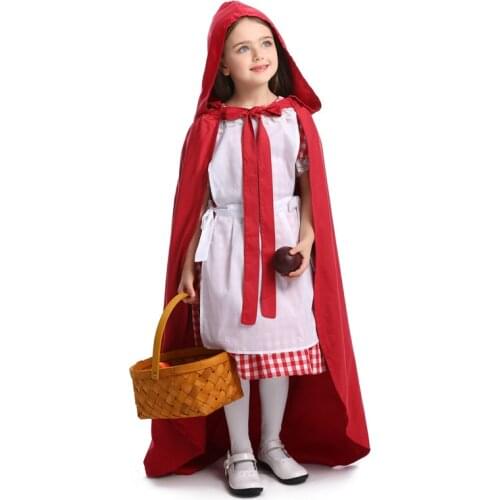 Umorden Child Kids Little Red Riding Hood Costume Cosplay for Girls Halloween Party Mardi Gras Fancy Dress