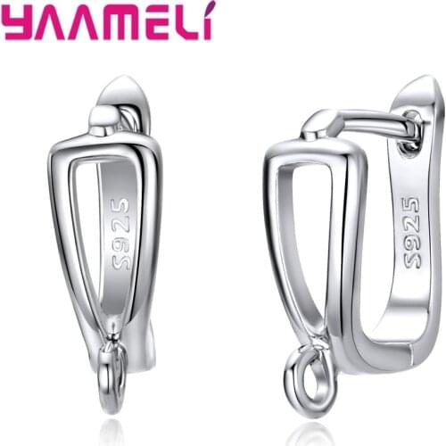 Creative 925 Silver Leverback Earwire Hoop Earring Findings For DIY Women Earrings Jewelry Connector Making