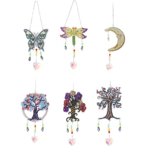 Crystal Diamond Pendant Light Sun Catching Jewelry Wind Chime for Home Car Window Decoration Resin Ornaments Gifts