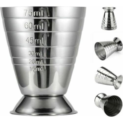 1piece 75ml Stainless Steel Bar Jigger Measuring Cups Cocktail Liquor Bartender Drink Mixer Measuring Cup