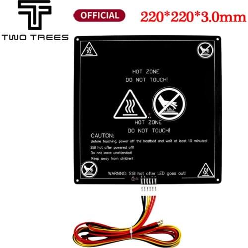 Aluminium heatbed MK3 12V Part With Terminal wire For Reprap Mendel Hot Bed 3D Heatbed Part MK3-220*220*3mm Aluminium Plate