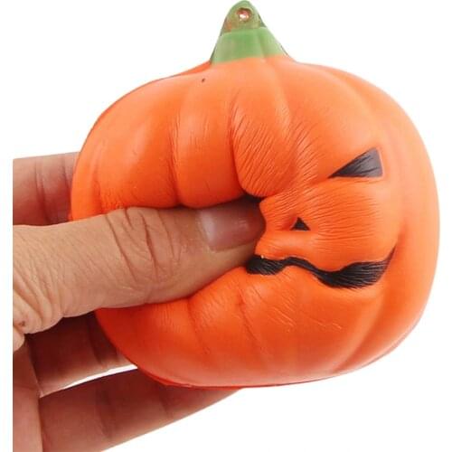 1 pcs Halloween Soft Pumpkin Cartoon Squishy Slow Rising Squeeze Toy Phone Straps Squishy Toy 7*7*6cm