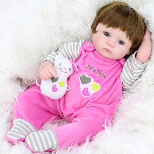 Soft Silicone Vinyl Reborn Dolls 45cm Handmade Cloth clothes Realistic Fashion Baby Reborn Dolls play house toy Children Gift