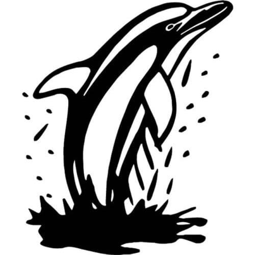 Dolphin Jumps Out of The Water Decals Fashion Body Window Decoration PVC Waterproof Sunscreen Car Sticker Apply To Car Window