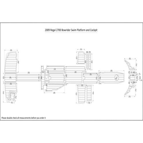 2009 Regal 2700 Bowrider Swim Platform and Cockpit Pad Boat EVA Teak Decking 1/4" 6mm