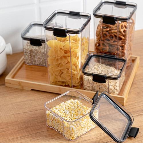 Transparent sealed Jar Kitchen Food Storage Box Refrigerator Storage Box Tea Beans Cereal Food Storage Box Sealed Container