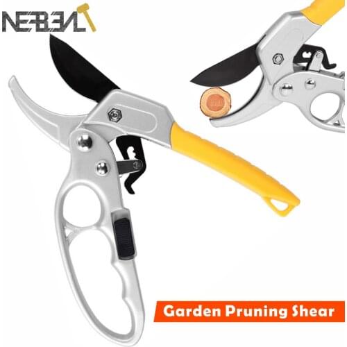 Garden Pruning Shear High Carbon Steel Cutter Gardening Ratchet Plant Trim Horticulture Scissor Branch Pruner Trimmer Tools