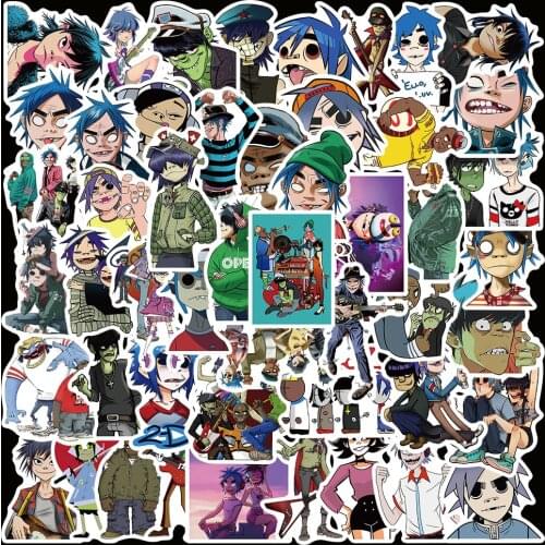 10/50PCS British Virtual Band Gorillaz Graffiti Sticker Aesthetic Laptop Guitar Phone DIY Sticker Decal Children Toy Waterproof