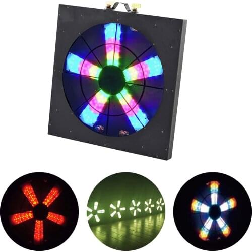LED Stage Pixel Fan Light DMX512 Control DJ Disco RGB 3IN1 Sound Music Control Rotating Effect Light Wedding Bar Strobe Light