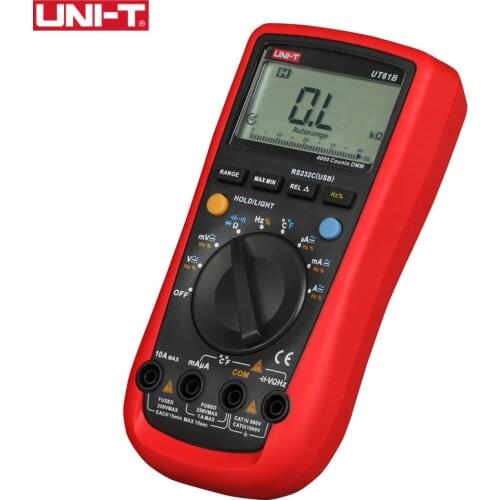 UNI-T UT61B DMM Digital Multimeters 3999 Count Auto Range USB PC Software Auto Power Off Best Accuracy 1% 0.5s Fast Test