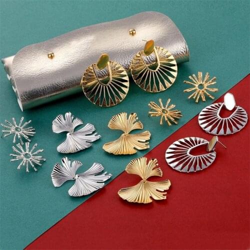 Fashion Vintage Gold Drop Earrings For Women Gold Silver Color Earring 2019 New Female Brincos Geometric Jewelry Wedding Party