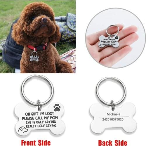Funny Cat Dog Tag, Engraved Tag, Puppy Pet ID, Pet Tags for Dogs Cats Kitten, Collar Tag, for Pets New Puppy