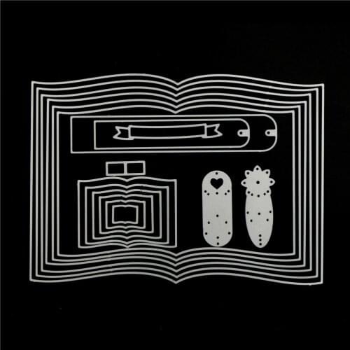 1SET Book Frame Customizable Metal Steel Cutting Dies Stencil Decor DIY Scrapbooking Paper Card Embossing Dies Template