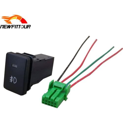 1pcs Car Front Fog Light Push Button Switch With Connection Wire Fit For Toyota PRADO 2010-2019 Car Accessories