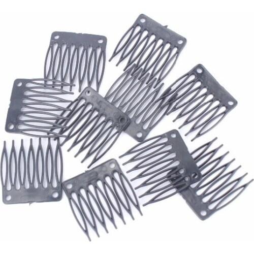 10pieces/lot wig accessories wholesale black Hair Combs attach to wig caps for make wig caps use clips AliExpress Stand shipping