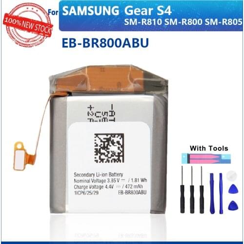 100% Original 472mAh EB-BR800ABU EB-BR170ABU For Samsung Gear S4 SM-R800 SM-R805 SM-R810 Watch Replacement Battery With Tools