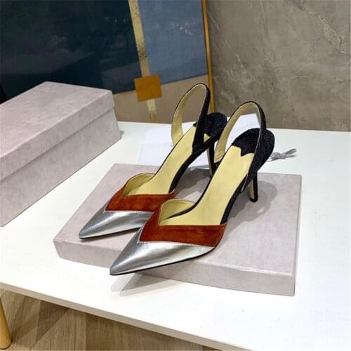 2021 New Spring Womens High Heels Genuine Leather Pumps Luxury Brand Shoes Hot Sell Ladies High Heels Pointed Toe Pumps