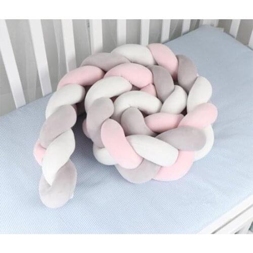 3M Length Knot Braid Crib Protector Room Decor Baby Bumper Baby Cot Sets Bed Around Protector
