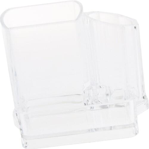 3 Slots Acrylic Clear Makeup Brush Cosmetic Organizer Display Holder Case