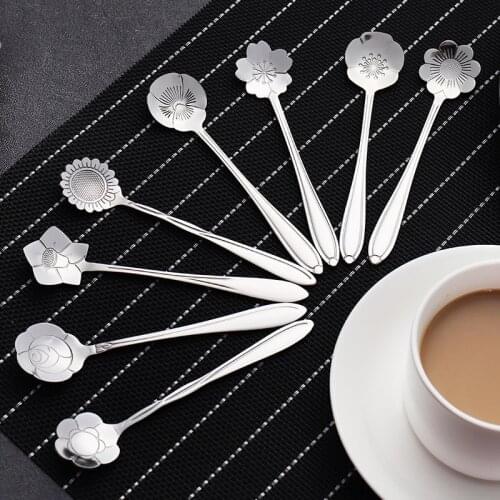 304 Stainless Steel Spoon Creative Cherry Blossom Mixing Spoon Coffee Dessert Ice Cream Spoon Fashion Gift Accessories