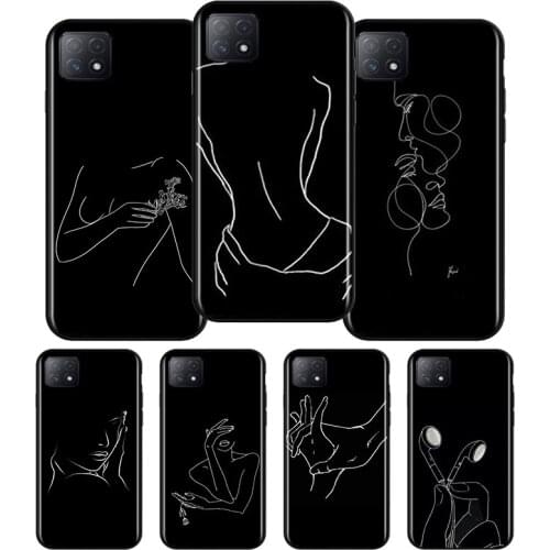 Line Abstract Art Silicone For OPPO AX7 A1K A94 A93 A92S A73 A72 A53S A52 A32 A31 A12E A11X A9 A5 2020 Soft Phone Case