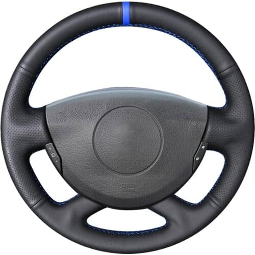 Black Faux Leather Steering Wheel Cover for Renault Laguna 2001-2007 Vel Satis 2001-2005 Grand Espace 2003-2008 Trafic 2012-2014