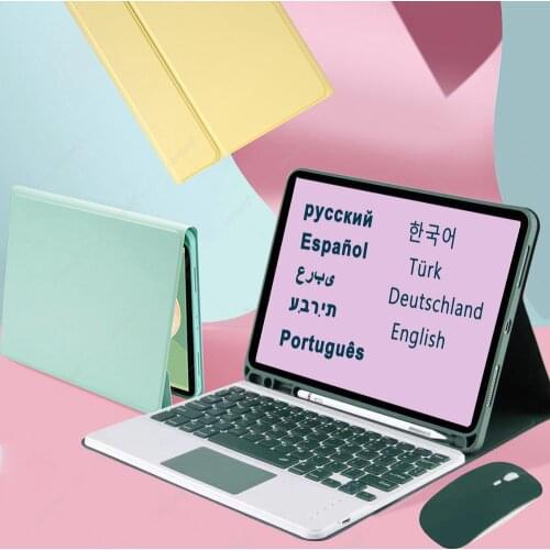 Touchpad Keyboard Case For iPad 10.2 7 7th 8 8th 2020 2019 With Mouse Bluetooth Russian Spanish Hebrew Arabic Korean Keyboard