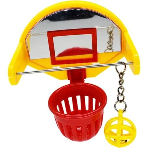 Pet Bird Basketball Stacking Foraging Toy Chicken Cage Activity Foot Toy